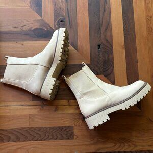 Sam Edelman Laguna Lugsole Waterproof Chelsea Boots,  Cream, size 9